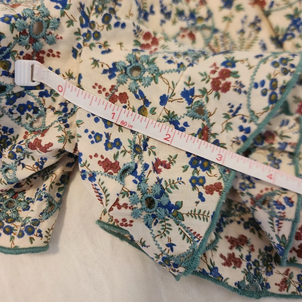 NWT Sezane Elise Jumpsuit Romper Floral Eyelet Belted Sz 38/6 Combisuit Ostuni - Picture 9 of 16